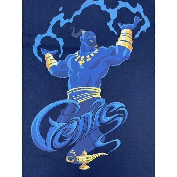 Disney Aladdin Genie Movie Graphic T-shirt Men XL Blue Short Sleeve - Picture 2 of 5